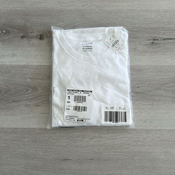 J. Crew Cotton Washed Jersey Pocket Tee White XL NWT IN PACKAGE - Picture 5 of 7